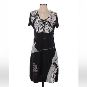 C'fait Pour Vous Paris corset tie geometric patterned princess dress, Large or 3